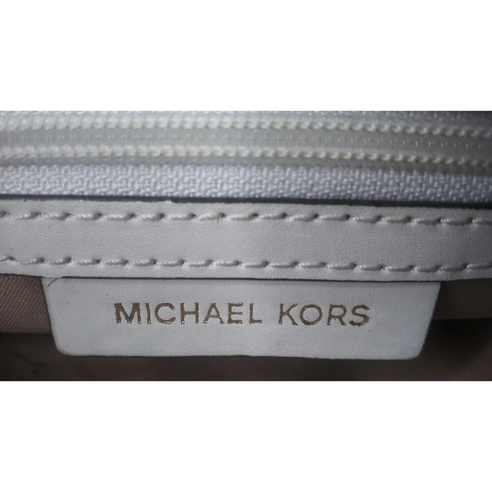Michael Kors Ginny Crossbody Bag Gold Studs Off-White Leather AS IS Retail $248